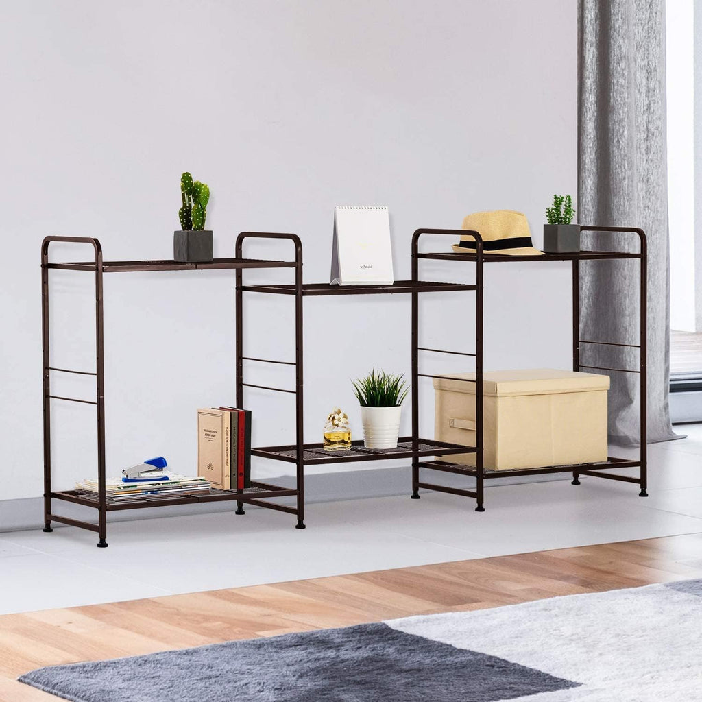 3-Tier Stackable Wire Shelving Unit Storage Rack, Expandable & Adjustable Kitchen Storage Cabinet Shelf Organizer, Bronze