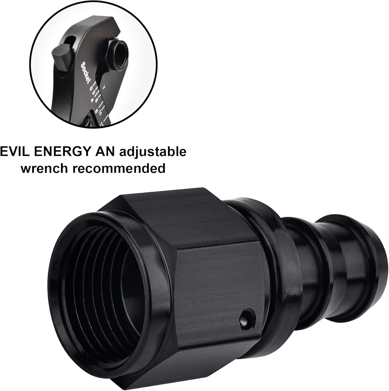 8AN Straight Push Lock Hose Fitting End Black 2PCS