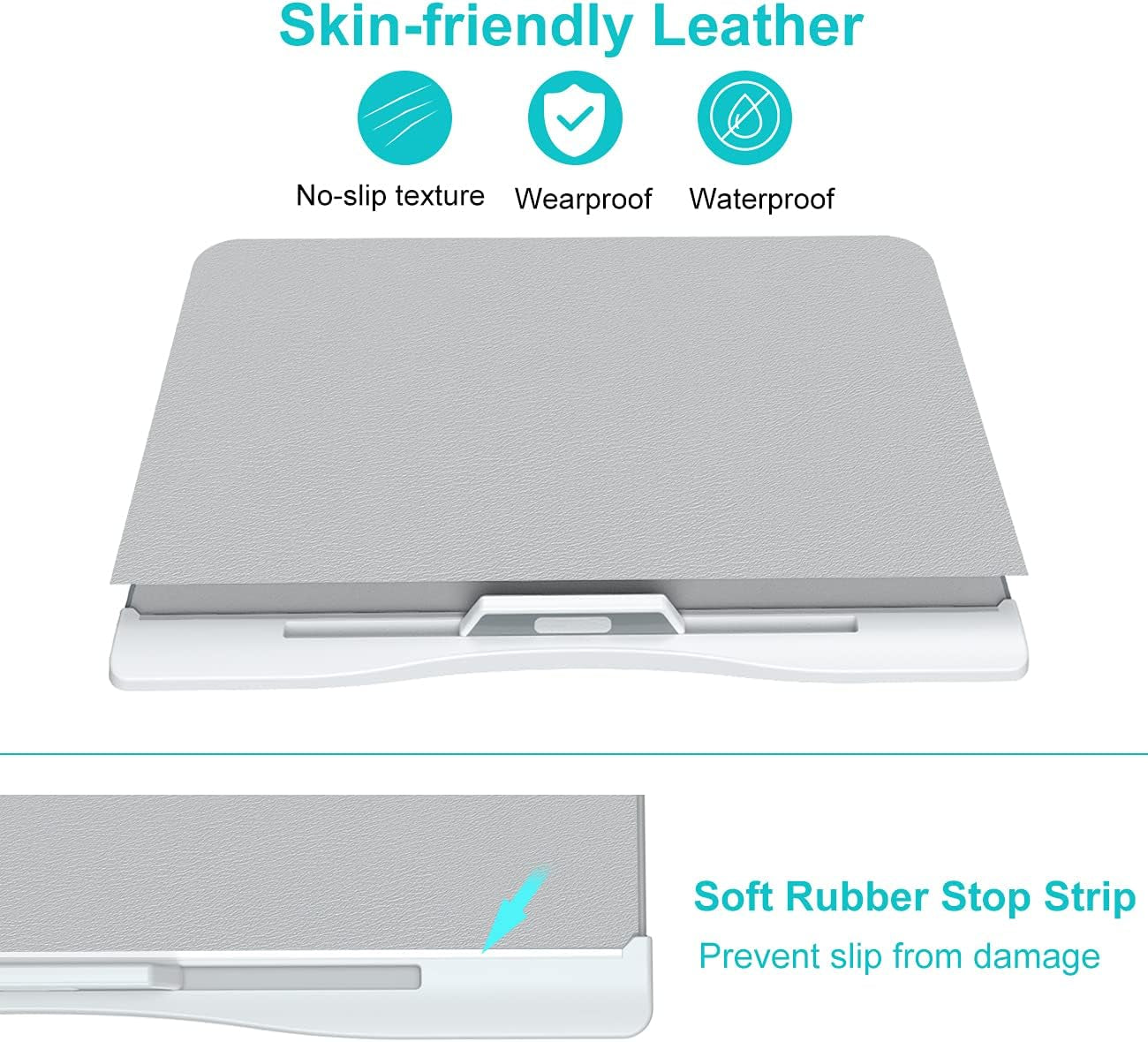 Laptop Bed Tray Desk, Foldable and Adjustable Lap Table with Heights and Angles, Upgraded-Sturdy Laptop Lap Desk for Bed/Sofa/Couch/Floor (2 Drawers, X-Large, Grey)