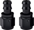 8AN Straight Push Lock Hose Fitting End Black 2PCS