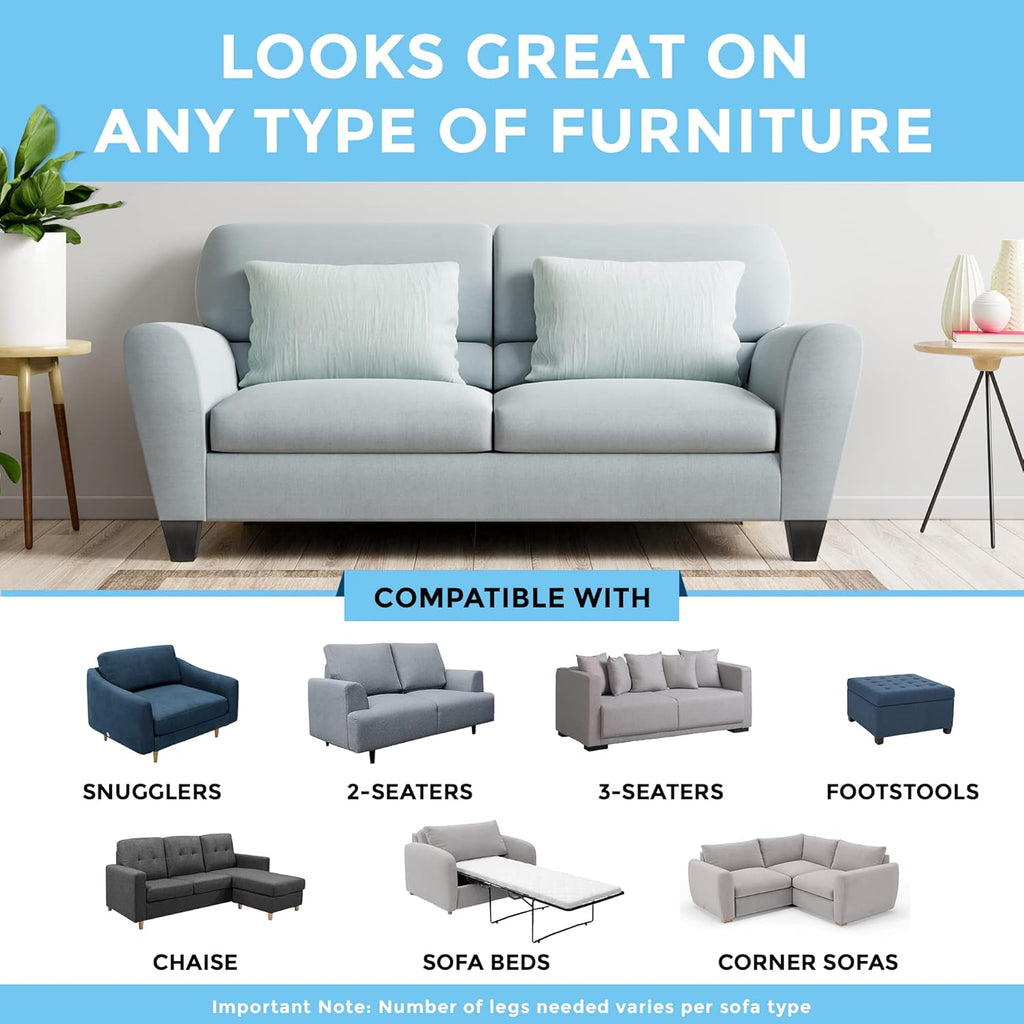 Set of 4 Wood Furniture Legs (Black, Square)