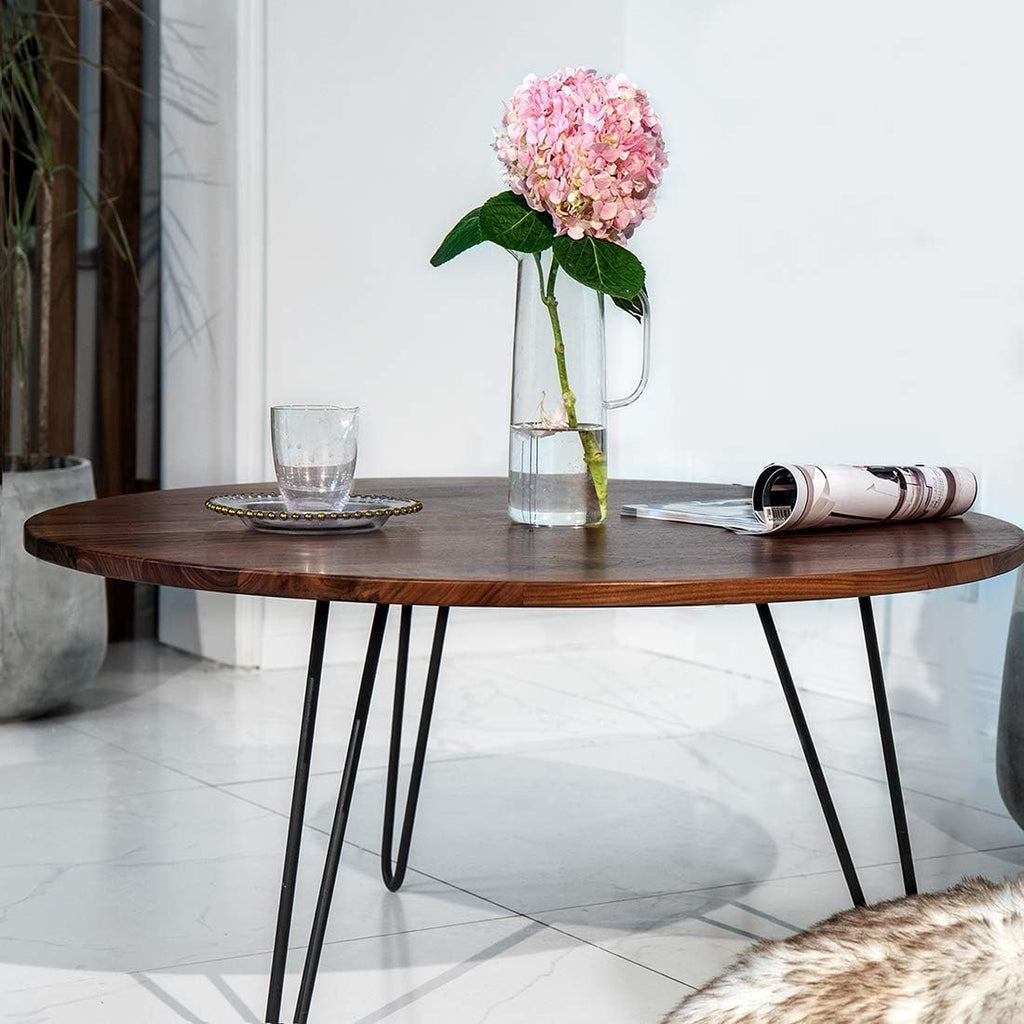 Metal Hairpin Table Legs 16 Inch, Replacement Furniture Pin Legs Set of 4 for DIY Coffee Tables, Modern Desks, Night Stands, Etc with Heavy Duty Iron and Mid-Century Industrial Design, Black